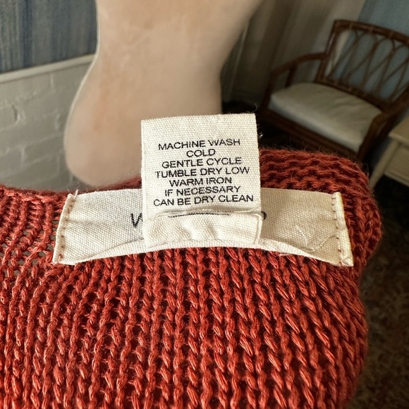 Workshop Republic Clothing Salmon Pink Wool Blend Crochet Sweater - Picture 10 of 11